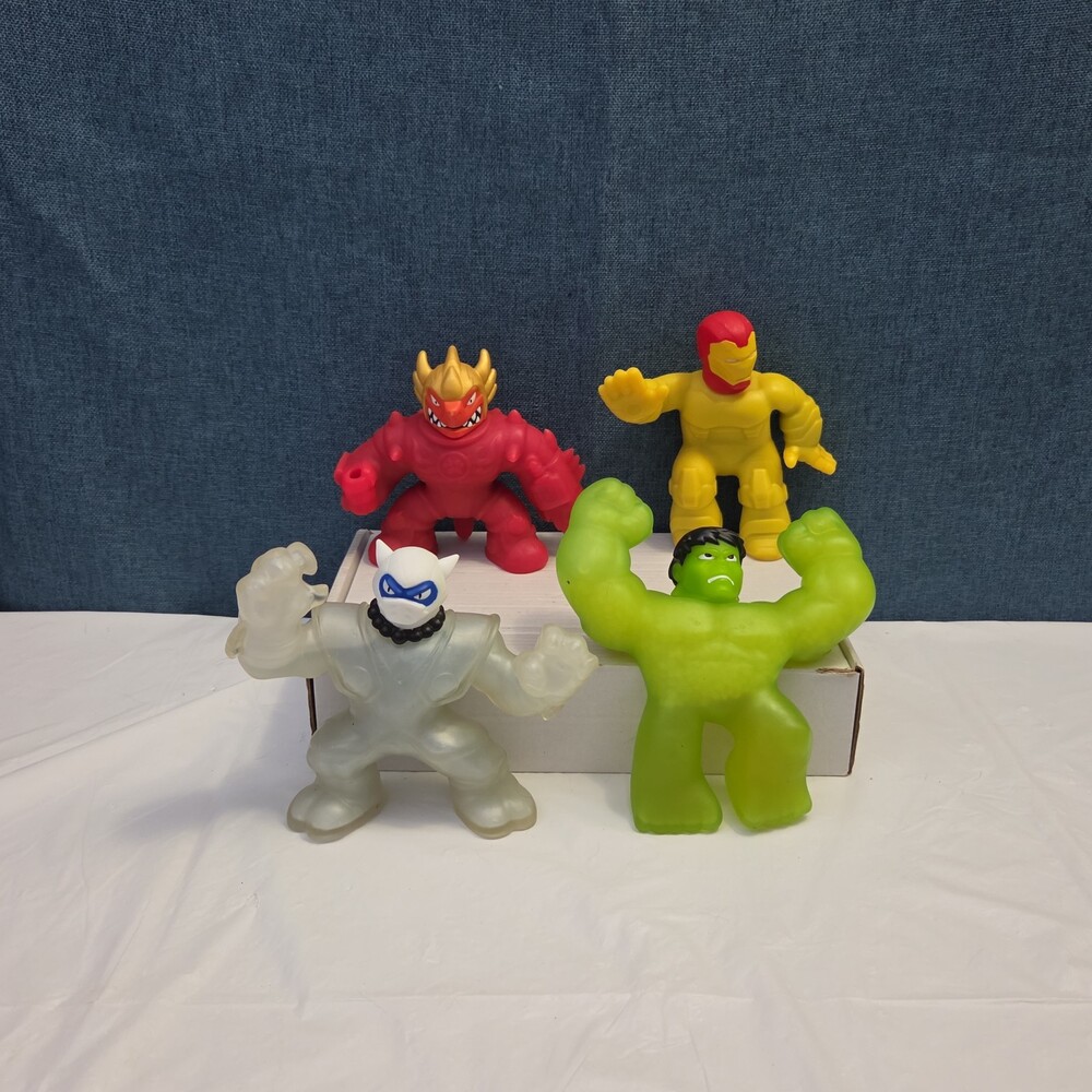 Goo Jit Zu Heroes Marvel Set of 4 Hulk Iron Man Pantaro Blazagon Squishy Toy - Picture 15 of 16